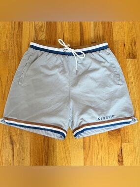 KINETIC Men’s Light Gray Drawstring Gym Shorts Size M